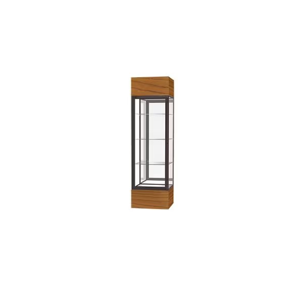 Lighted Floor Display Case 24x72x24, Mirror, Bronze, WADDELL DISPLAY, Mfr# 4124MB-BZ-MK